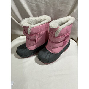 Girls Cat & Jack Thermolite Pink And Gray Winter boots Faux Fur Lining Size 11